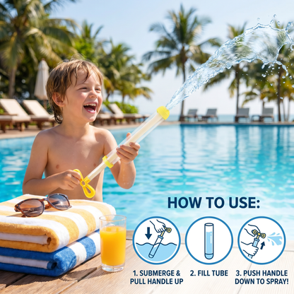 Kids Water Spray Blaster – Handheld Pull Spray Toy for Outdoor Fun