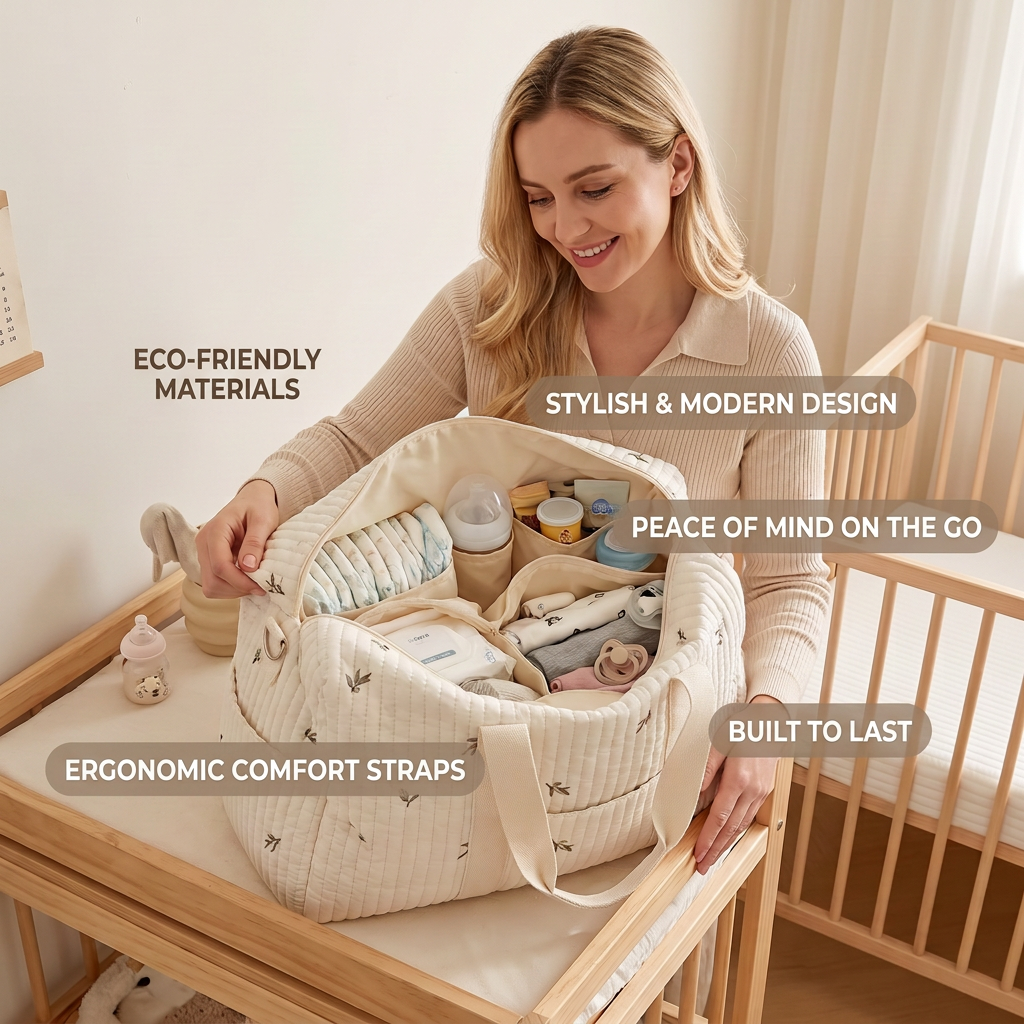 Large mommy baby bag - space for everything moms need!