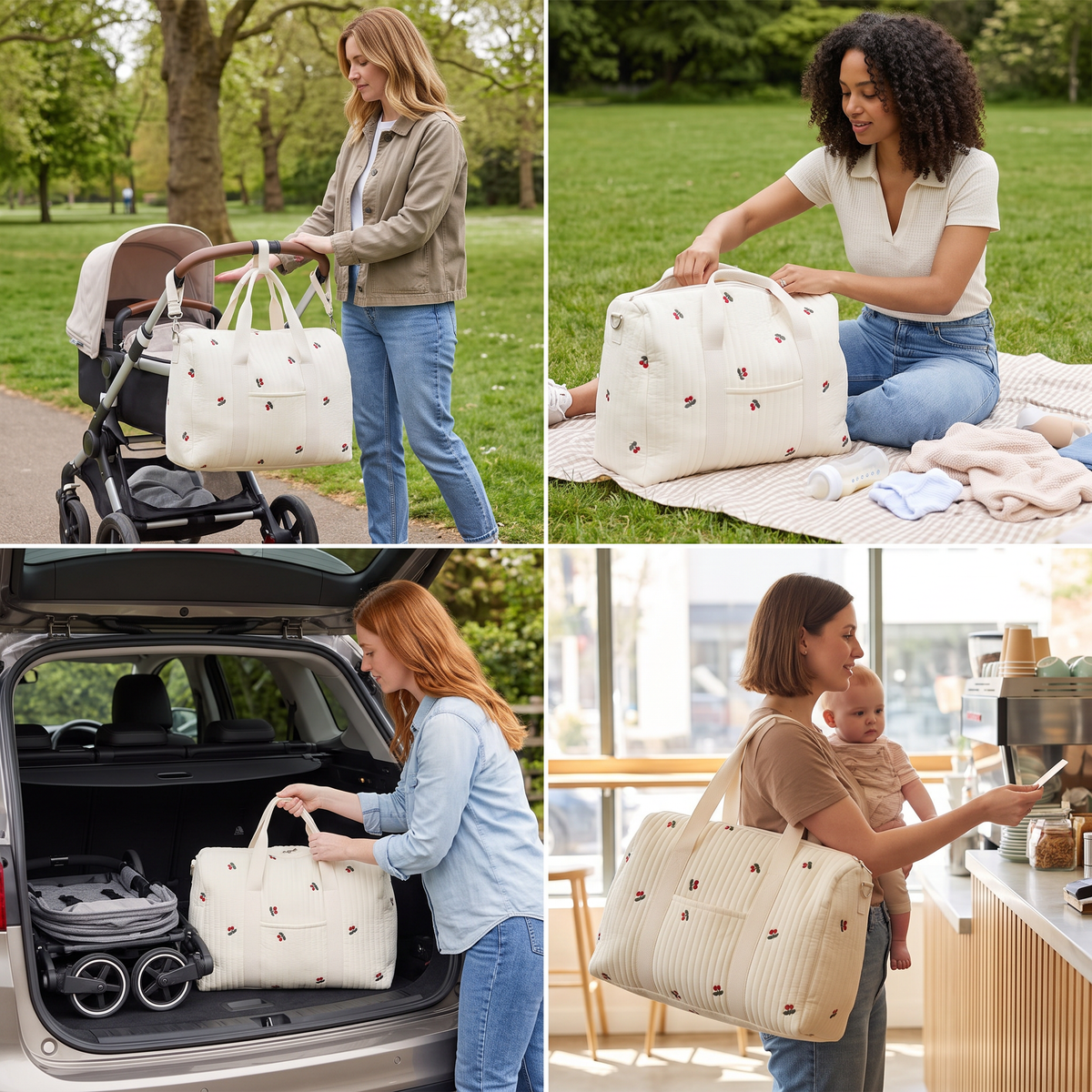 Large mommy baby bag - space for everything moms need!