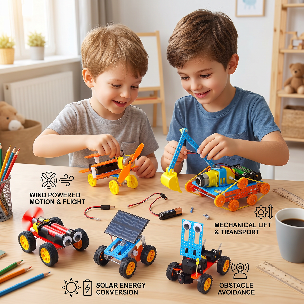 5-in-1 DIY Educational STEM Vehicle Building Kit