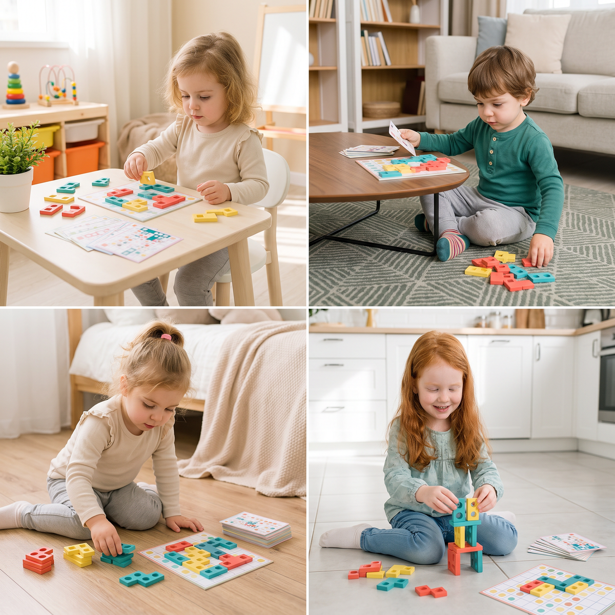 Montessori Wooden Shape Matching Puzzle – Color & Logic Brain Training Game