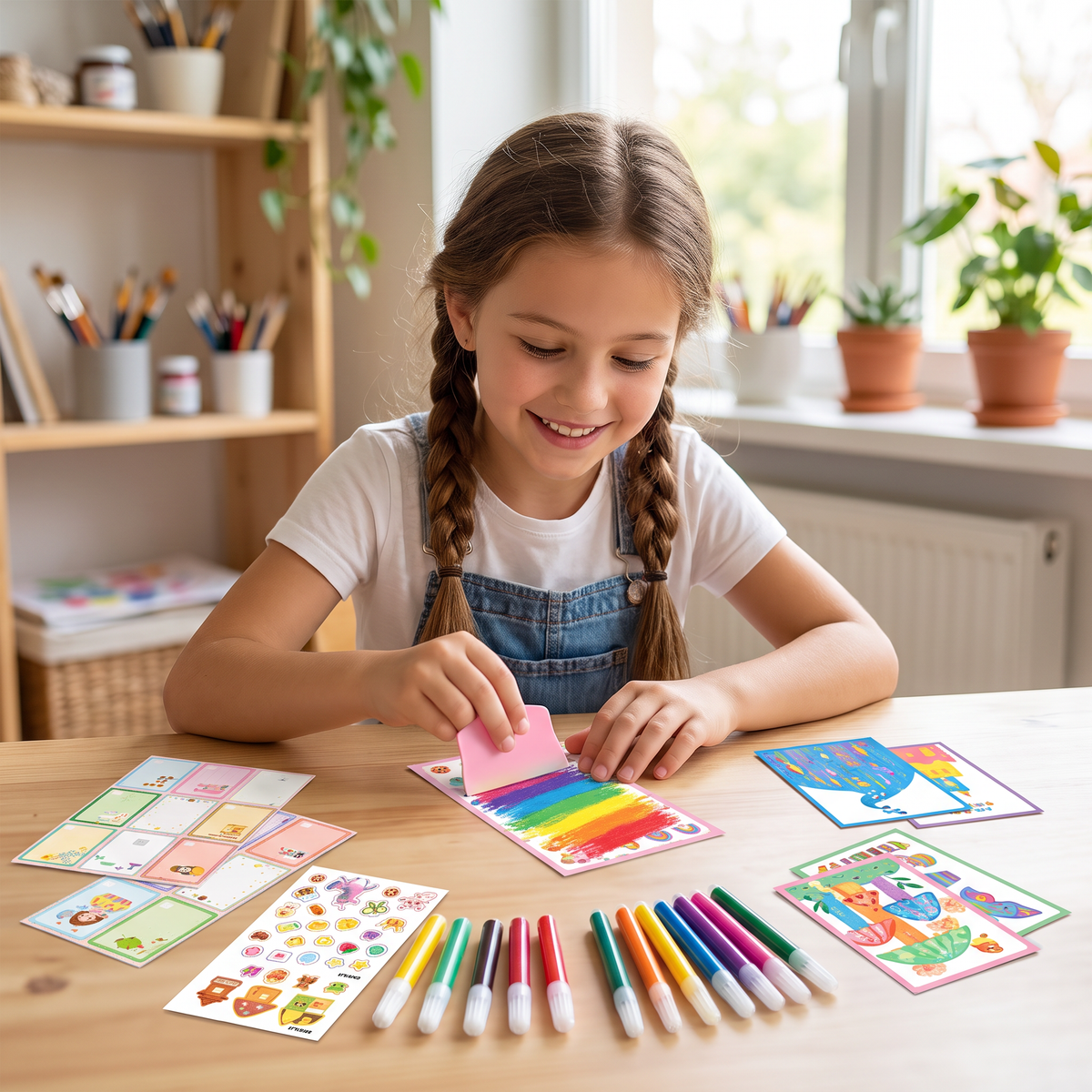 Creative Rainbow Colours Wipe Art Set