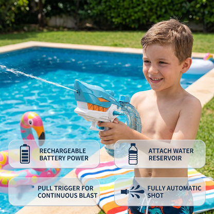 Electric Shark Water Gun for Kids – Fully Automatic Water Blaster for Hot Summer Fun