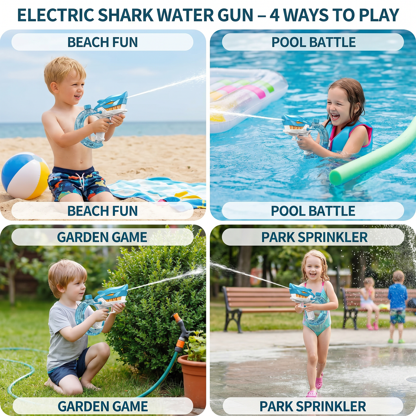 Electric Shark Water Gun for Kids – Fully Automatic Water Blaster for Hot Summer Fun