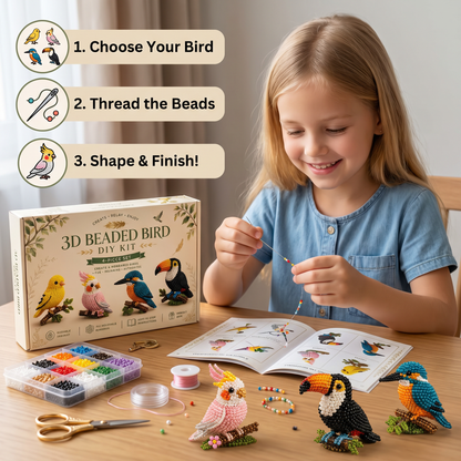 3D Beaded Animal Craft Kit – DIY Mini Bead Art Set for Beginners