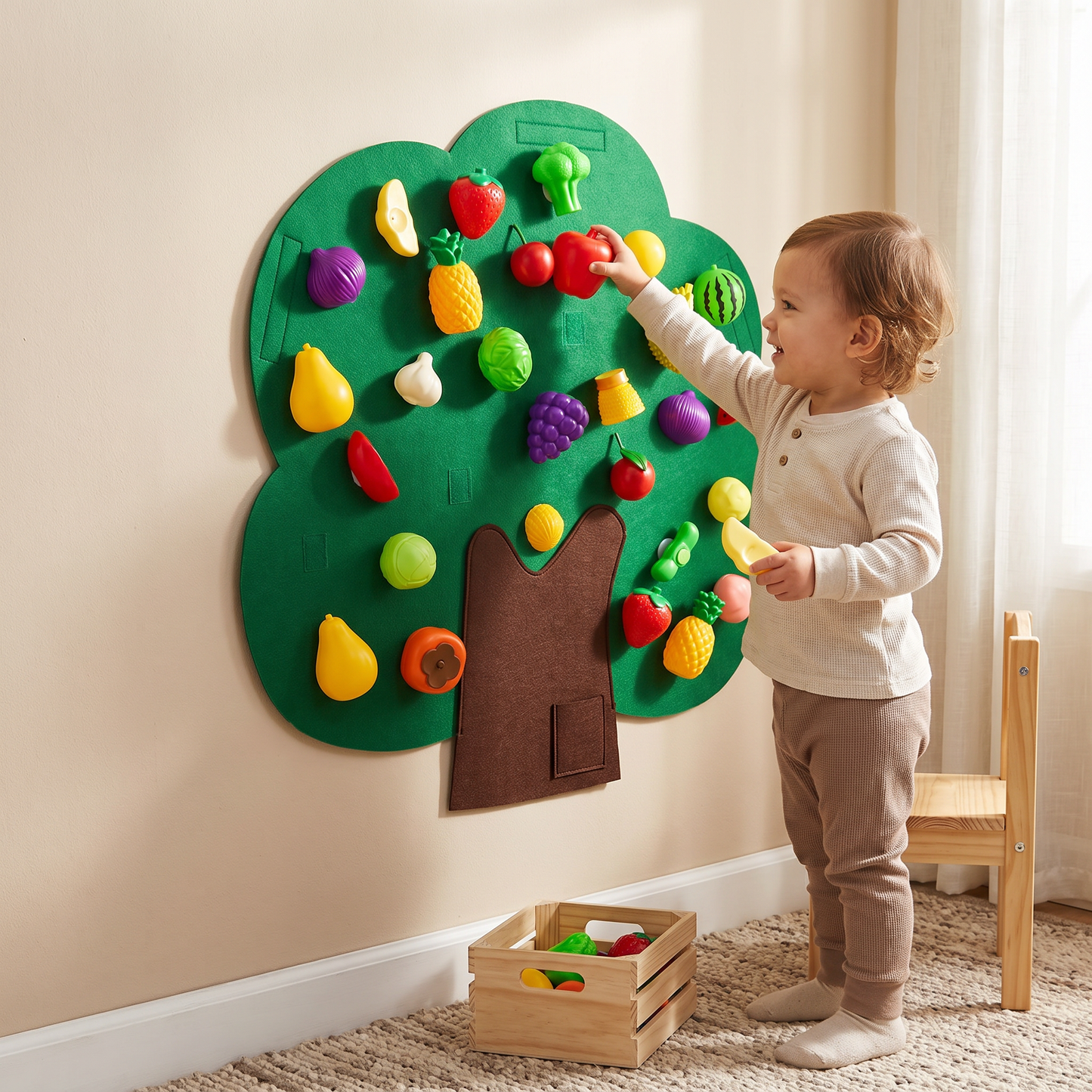Felt Fruit Tree Activity Board – Montessori Learning Toy