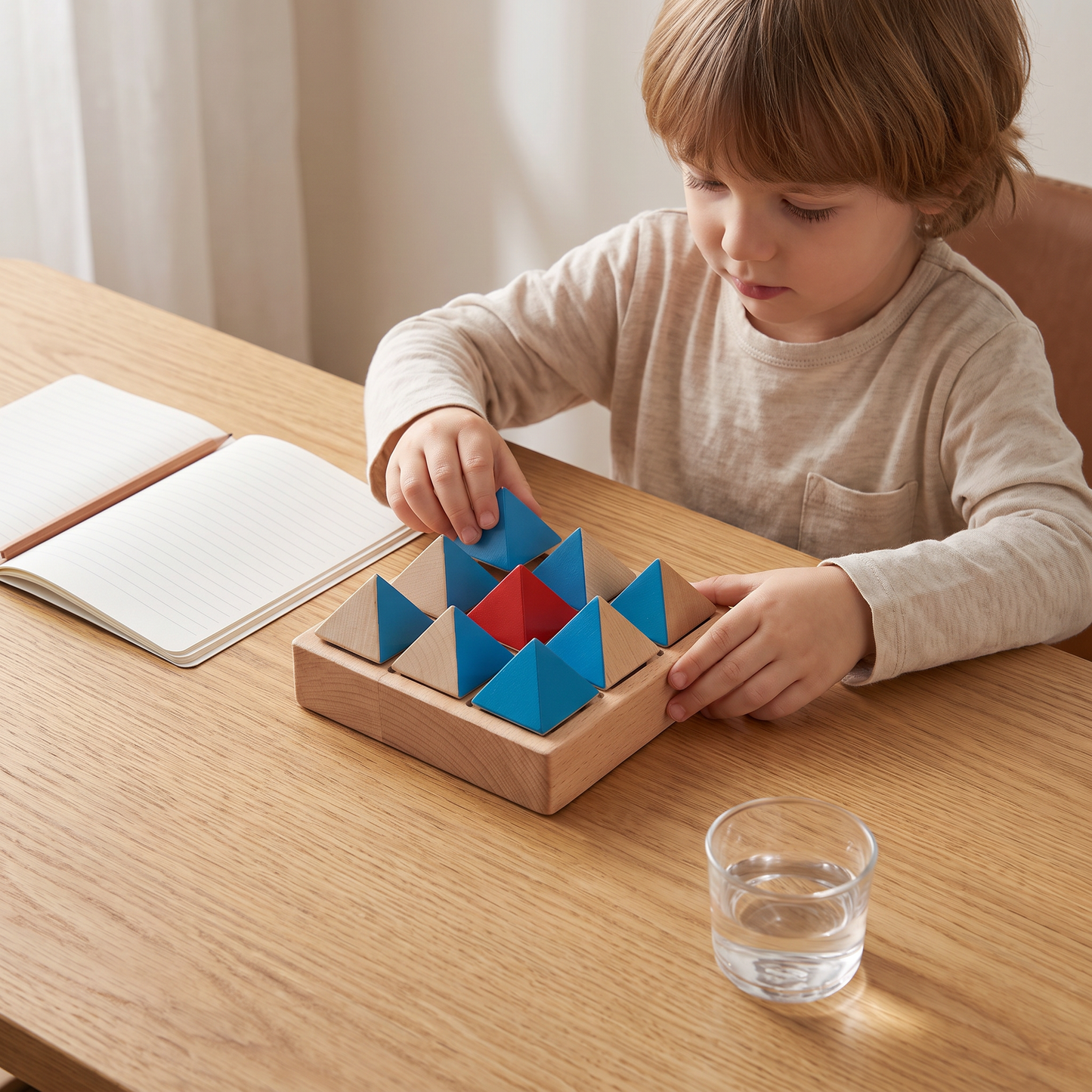 Wooden Geometric Pattern Puzzle – Logic & Spatial Thinking Game