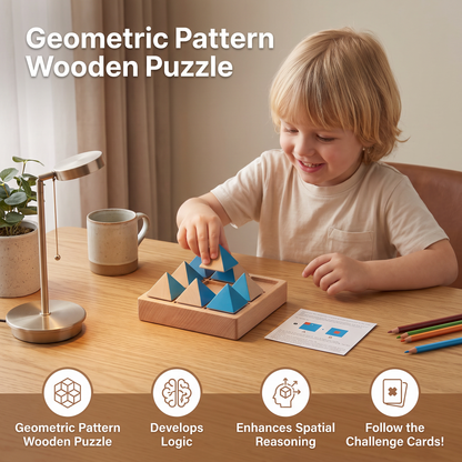 Wooden Geometric Pattern Puzzle – Logic & Spatial Thinking Game