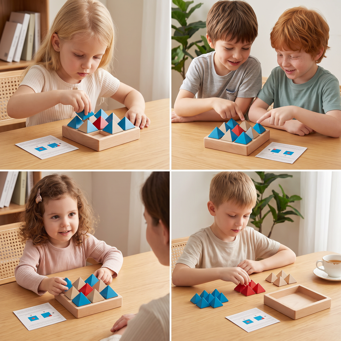 Wooden Geometric Pattern Puzzle – Logic & Spatial Thinking Game
