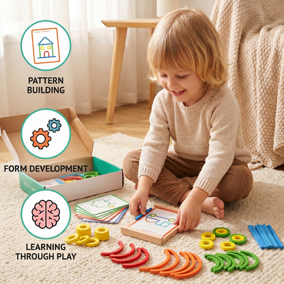 Educational Montessori Sticks and Rings Building Blocks