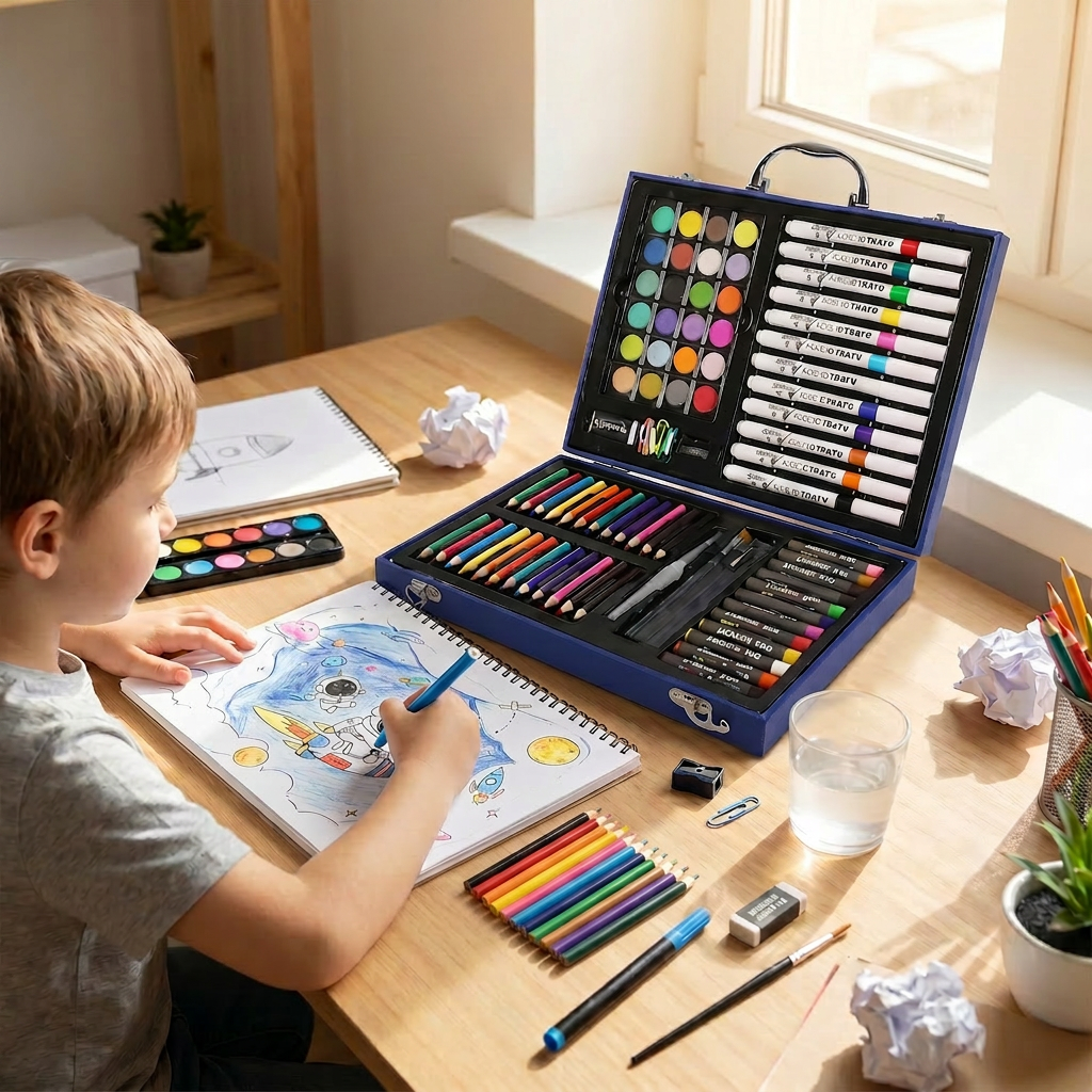 88-Piece Creative Art Case for Little Artists