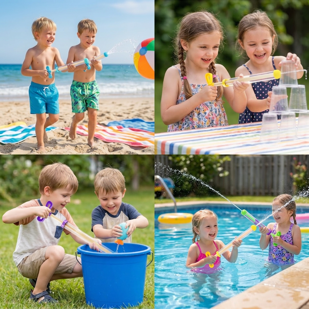 Kids Water Spray Blaster – Handheld Pull Spray Toy for Outdoor Fun
