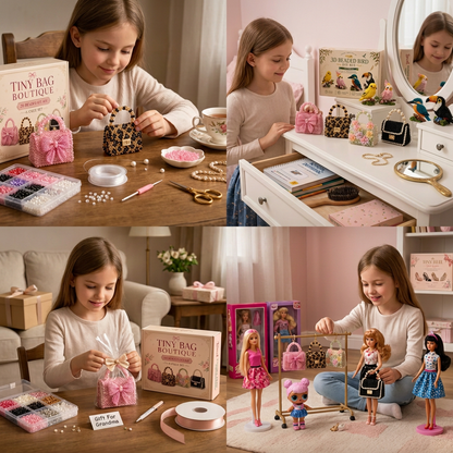 3D Beaded Animal Craft Kit – DIY Mini Bead Art Set for Beginners