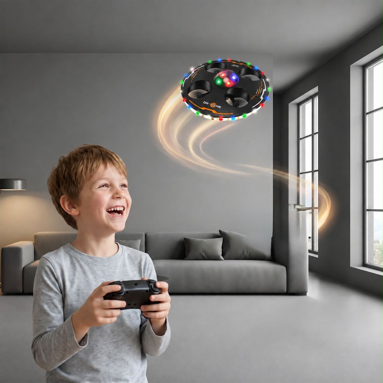 Remote Control LED Flying Saucer Drone