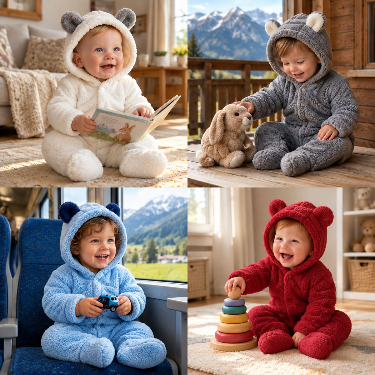 Soft & Cozy Hooded Baby Bear Jumpsuit