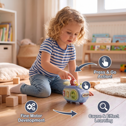 5-in-1 Press & Go Busy Car Toy for Fine Motor Skills Development