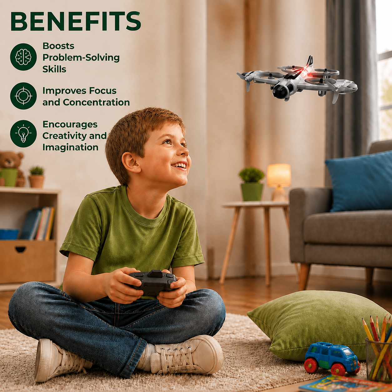 2-in-1 Remote Control Fighter Jet & Drone Toy