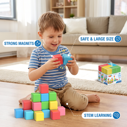 Toddler Safe 4.2cm Magnetic Building Cubes – STEM Learning Blocks