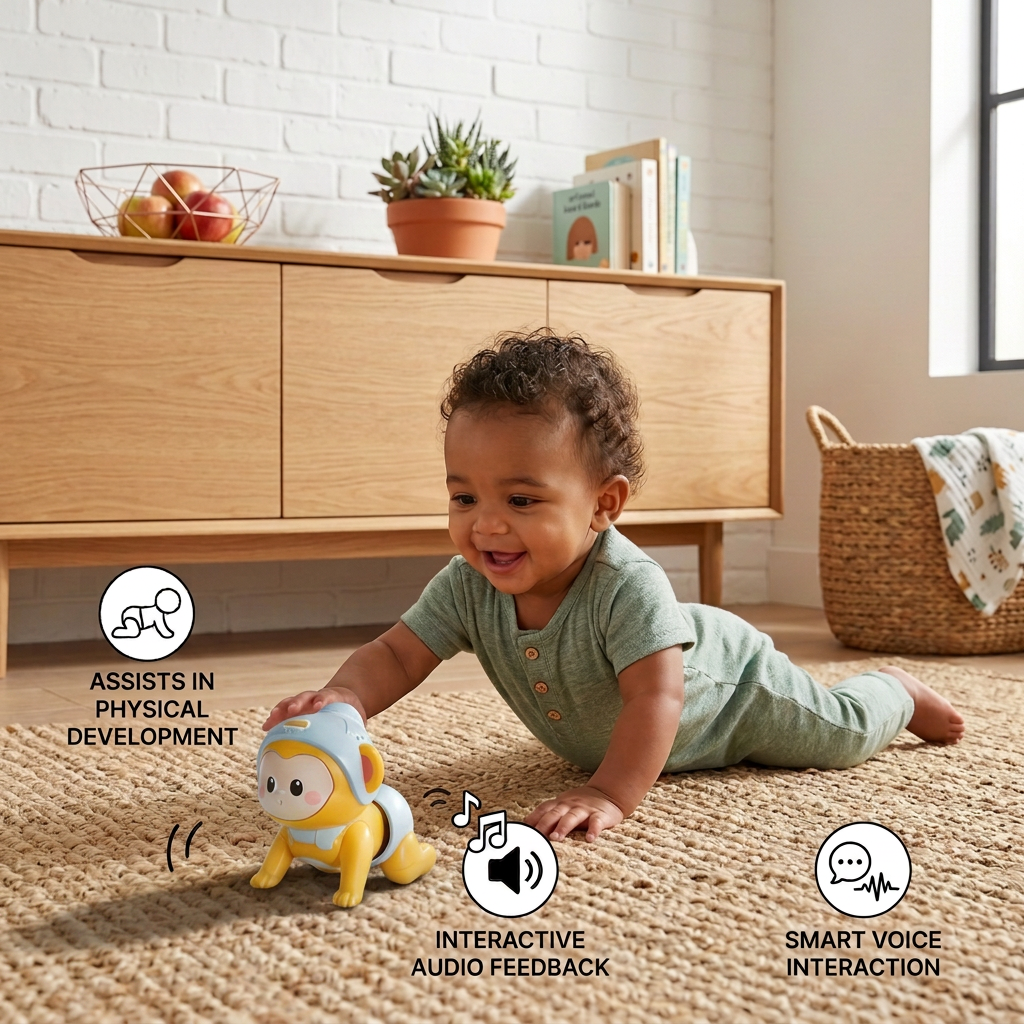 Interactive Crawling Baby Toy with Music & Voice Recording