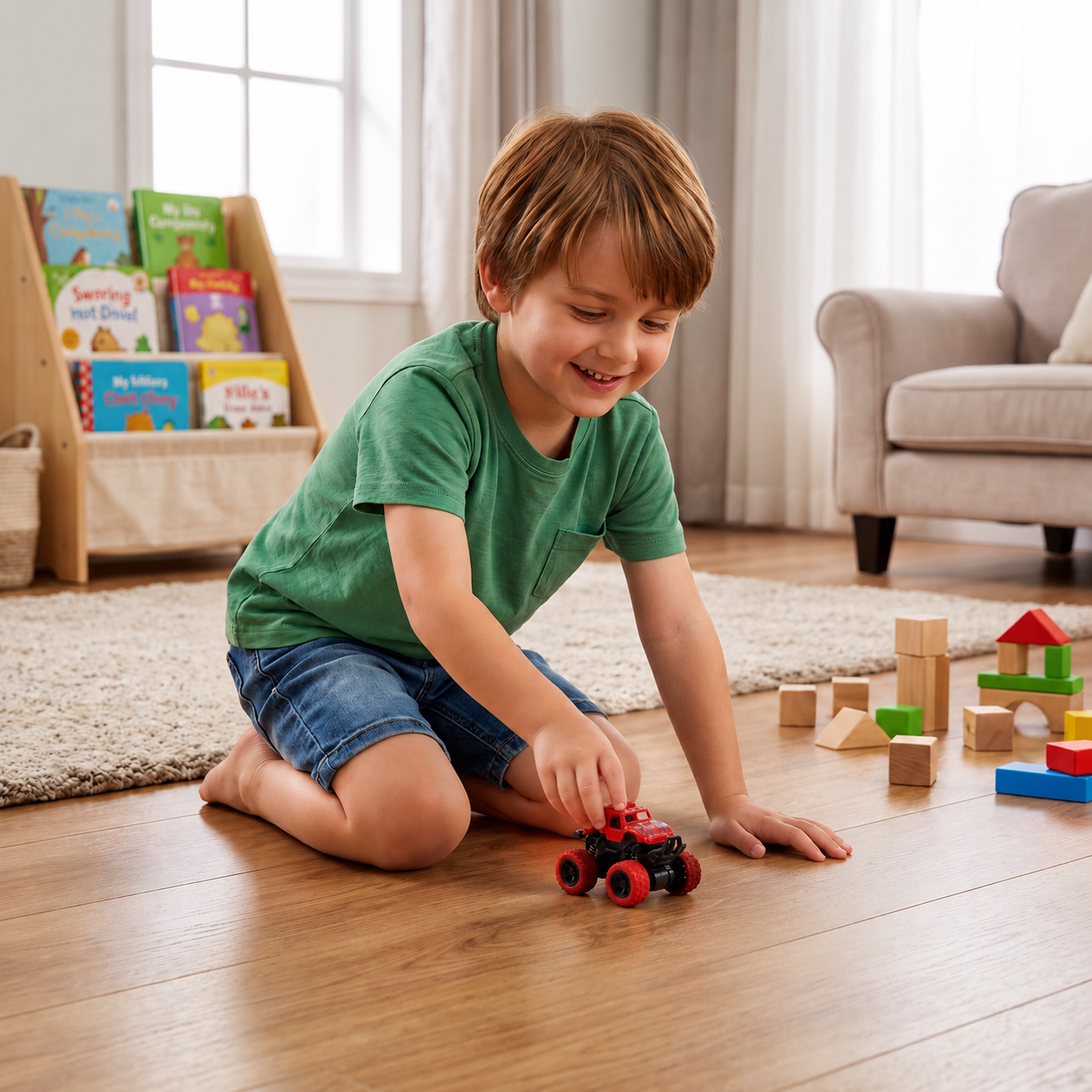 Friction-Powered Monster Truck Stunt Car for Kids