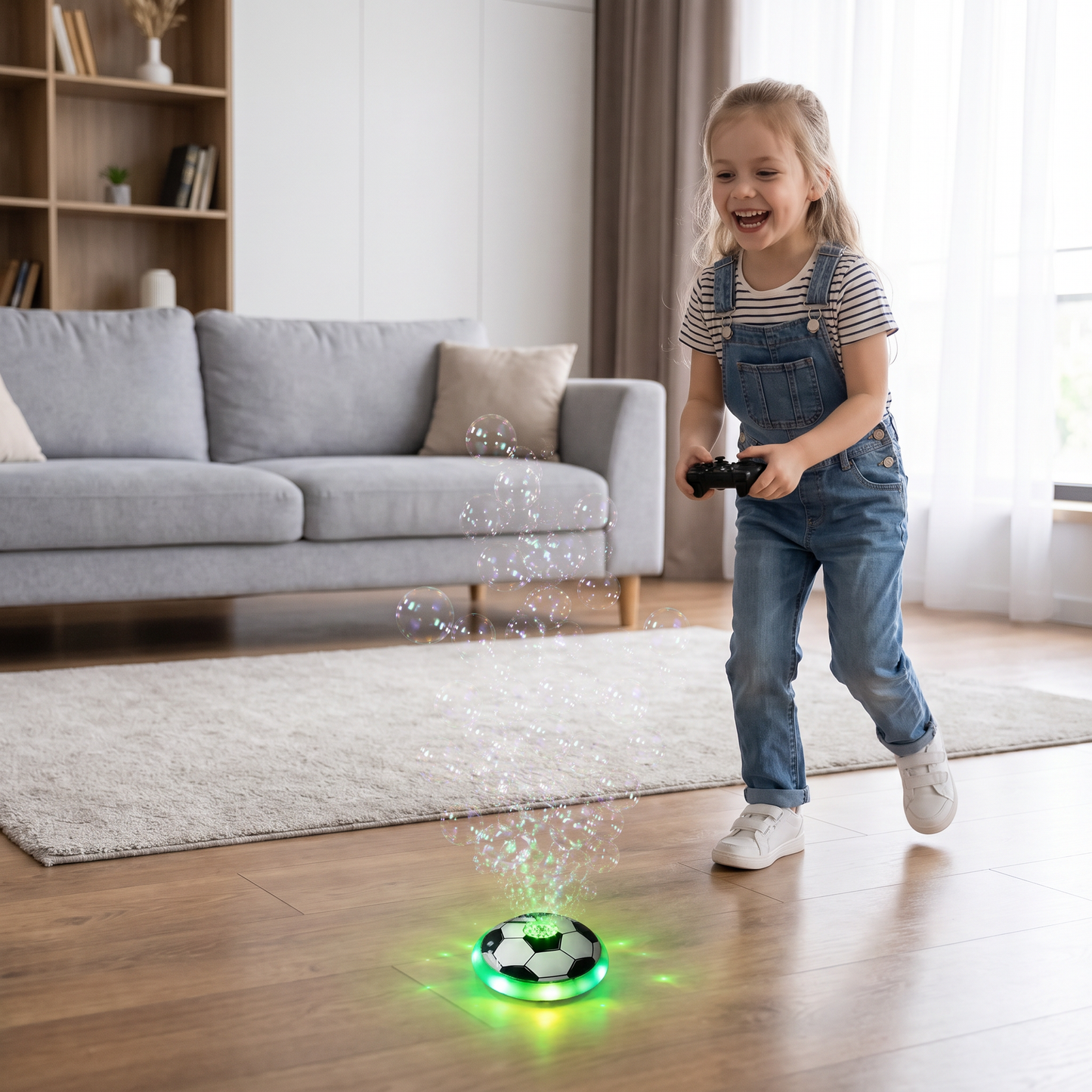 Remote Control Soccer Bubble Ball with Lights & Music