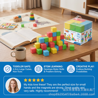 Toddler Safe 4.2cm Magnetic Building Cubes – STEM Learning Blocks