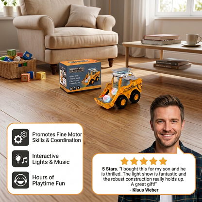 Interactive Light-Up Construction Bulldozer with Ball Launcher for Kids