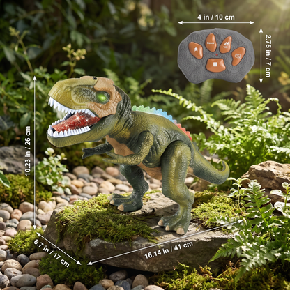 Remote Control Walking T-Rex – RC Dinosaur with Spray Mist, Lights & Sound
