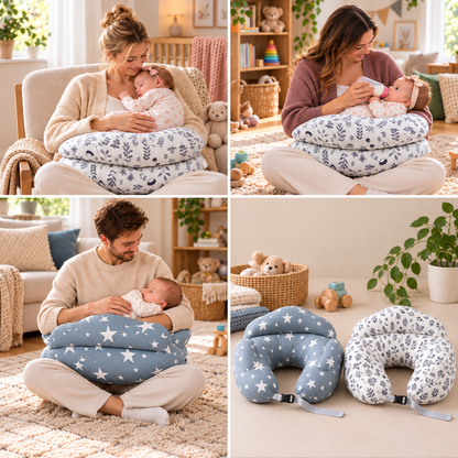 Multifunctional Nursing Pillow for Breastfeeding & Bottle Feeding with Removable Cover