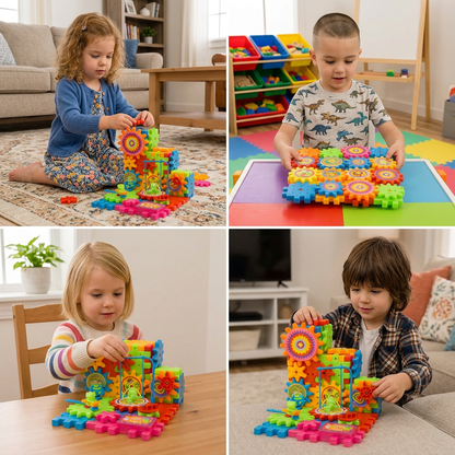 81-Piece STEM Gear Building Set – Interlocking Engineering Blocks for Kids