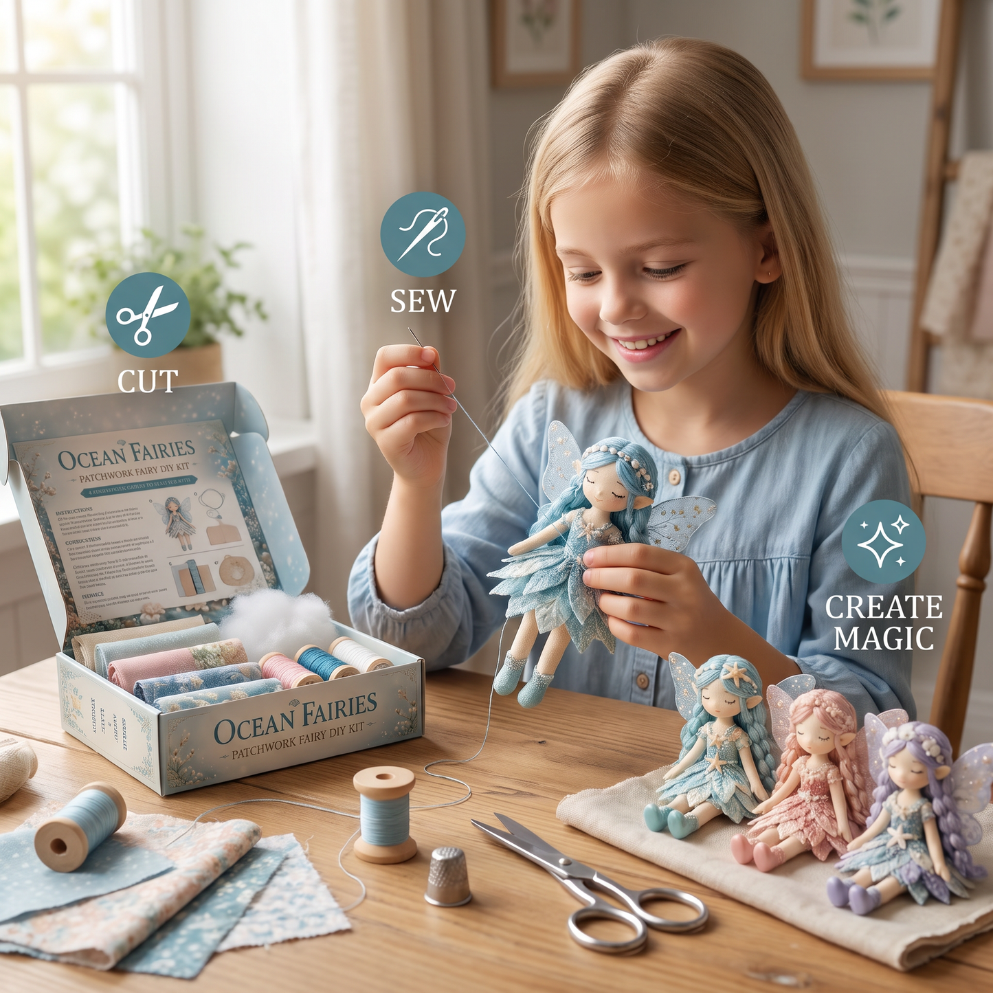 Fairy DIY Sewing Kit for Kids – Make Enchanting Fairy Dolls with Fabric, Accessories & Instructions