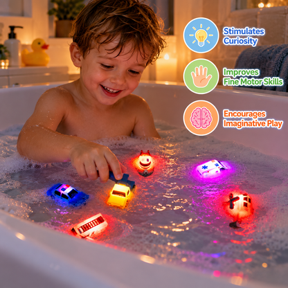 6-Pack Color-Changing Emergency Vehicle Bath Toys for Babies & Toddlers