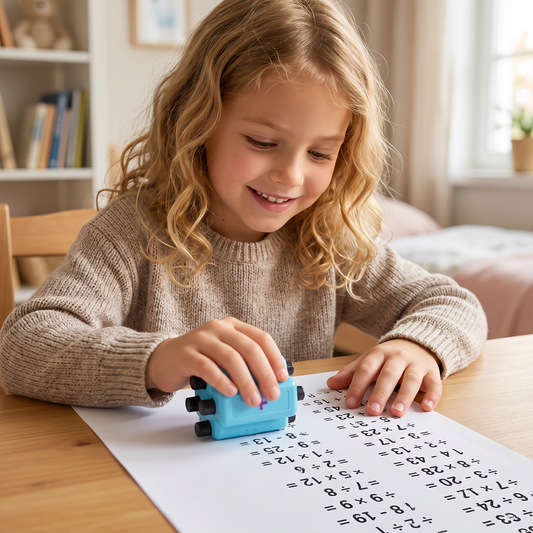 4-in-1 Math Roller Stamp – Addition, Subtraction, Multiplication & Division Practice