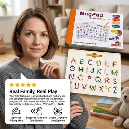 2-in-1 Magnetic Letter Tracing Board for Uppercase & Lowercase Writing Practice