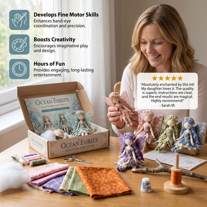Fairy DIY Sewing Kit for Kids – Make Enchanting Fairy Dolls with Fabric, Accessories & Instructions