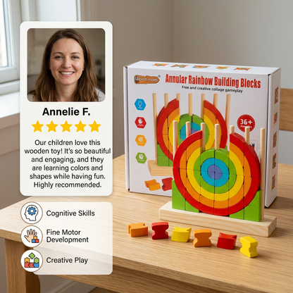 Montessori Wooden Rainbow Stacking & Matching Puzzle