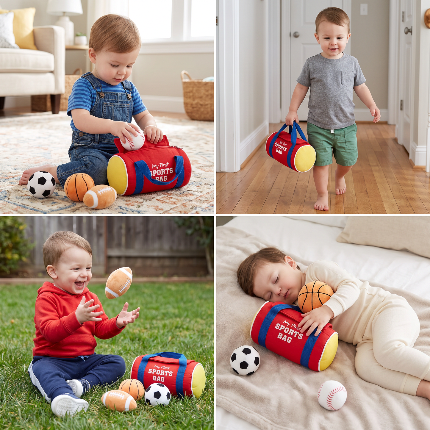 My First Sports Plush Bag – Soft Baby Play Set