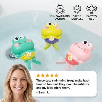 Cute Wind-Up Swimming Frog Bath Toy for Kids