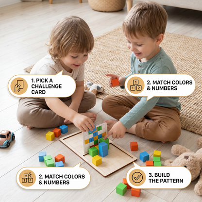 3D Color Match Building Blocks Puzzle Game