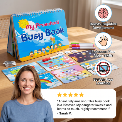 Montessori Busy Book – Reusable Preschool Learning Activity Book