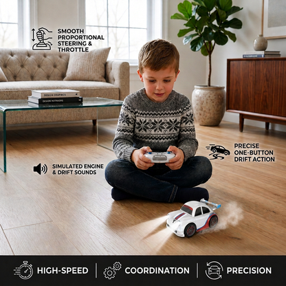 RC Racing Drift Car for Kids - Remote Control with Sensor Lights & Sound
