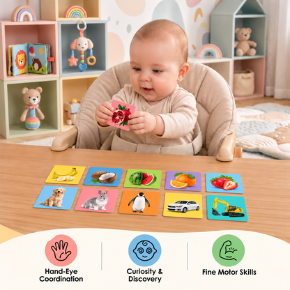 Montessori Baby Learning Flash Cards – Visual Stimulation, Color Recognition & Categorization Set