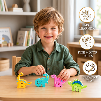 52-Piece Montessori-Style 3D Alphabet Building Blocks Set