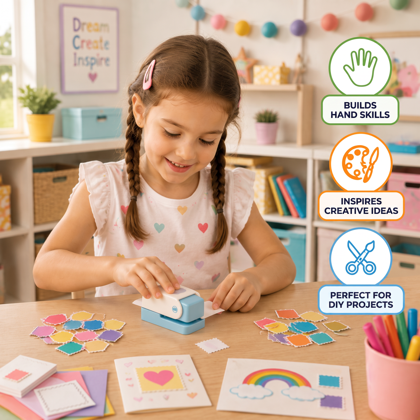 DIY Postage Stamp Paper Punch for Kids’ Arts & Crafts