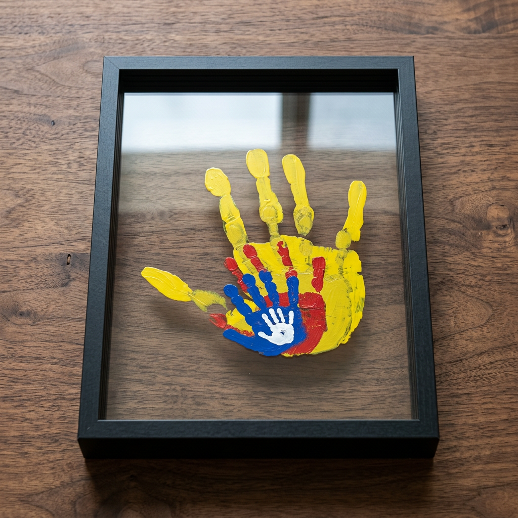 DIY Wooden Handprint Photo Frame Kit – Family Keepsake Set with Paints