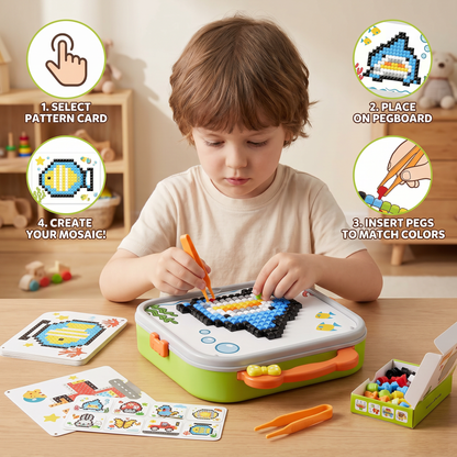 Kids Montessori Mushroom Pegboard Mosaic Puzzle Set