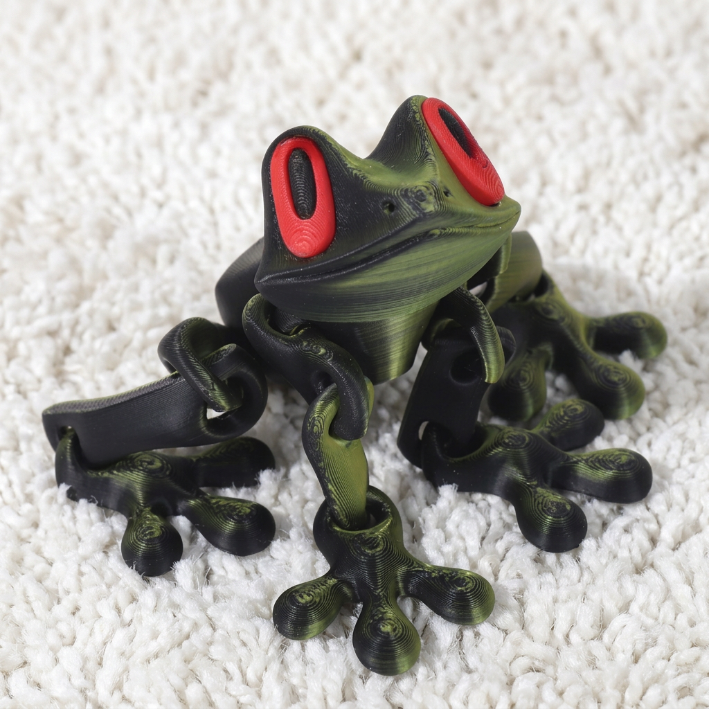 3D Printed Magnetic Flexible Frog Fidget Toy