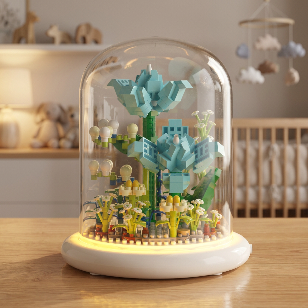 Elegant Building Block Flower in a Glass