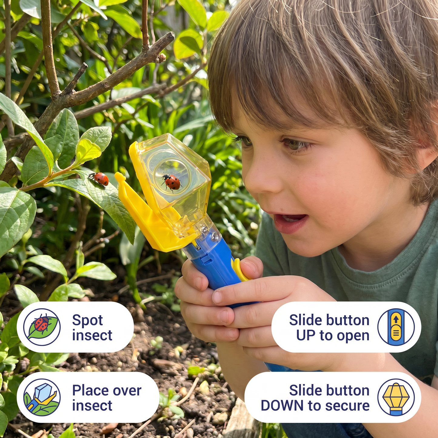 Kids Bug Catcher with 6X Magnifier – Insect Observation Tool for Outdoor Exploration