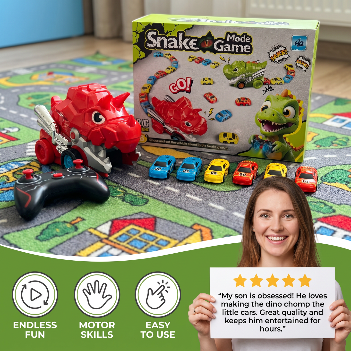 Remote Control Dino Car Chomper Truck